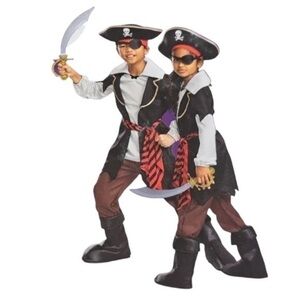 NWT Pirate Beige Brown & Black Girls/Boys Costume Size S (4-6) Halloween costume
